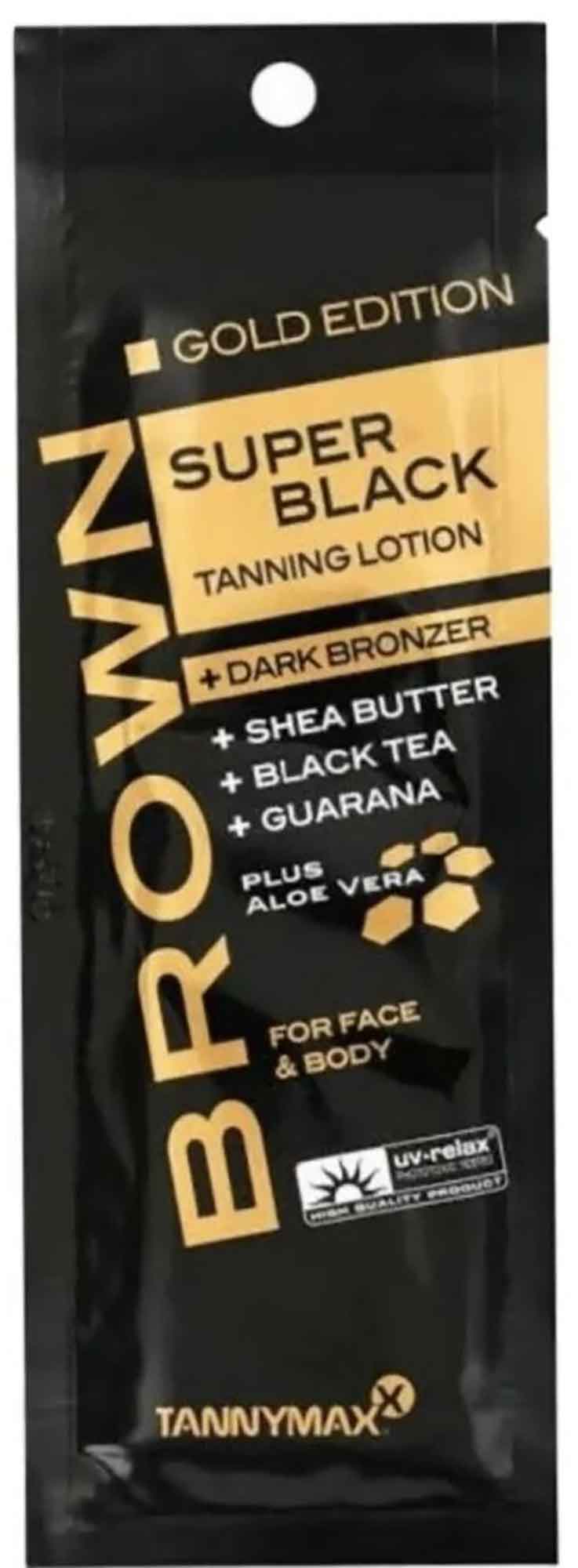 Tannymaxx BROWN Super Black Tanning Lotion Very Dark + Bronzener Bräunungsverstärker Für Sonne und Solarium 0114010000 width=