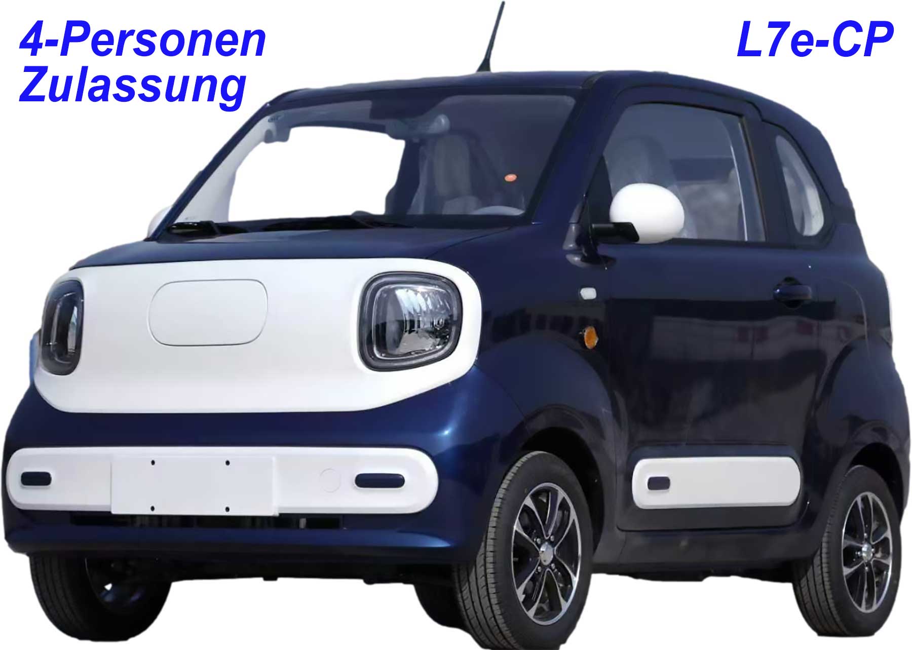 EccoStar BT05 L7e-CP 4-Personen Zulassung Blau-White Geschwindigkeit >90km/h Autobahnzulassung ca. 200km Reichweite