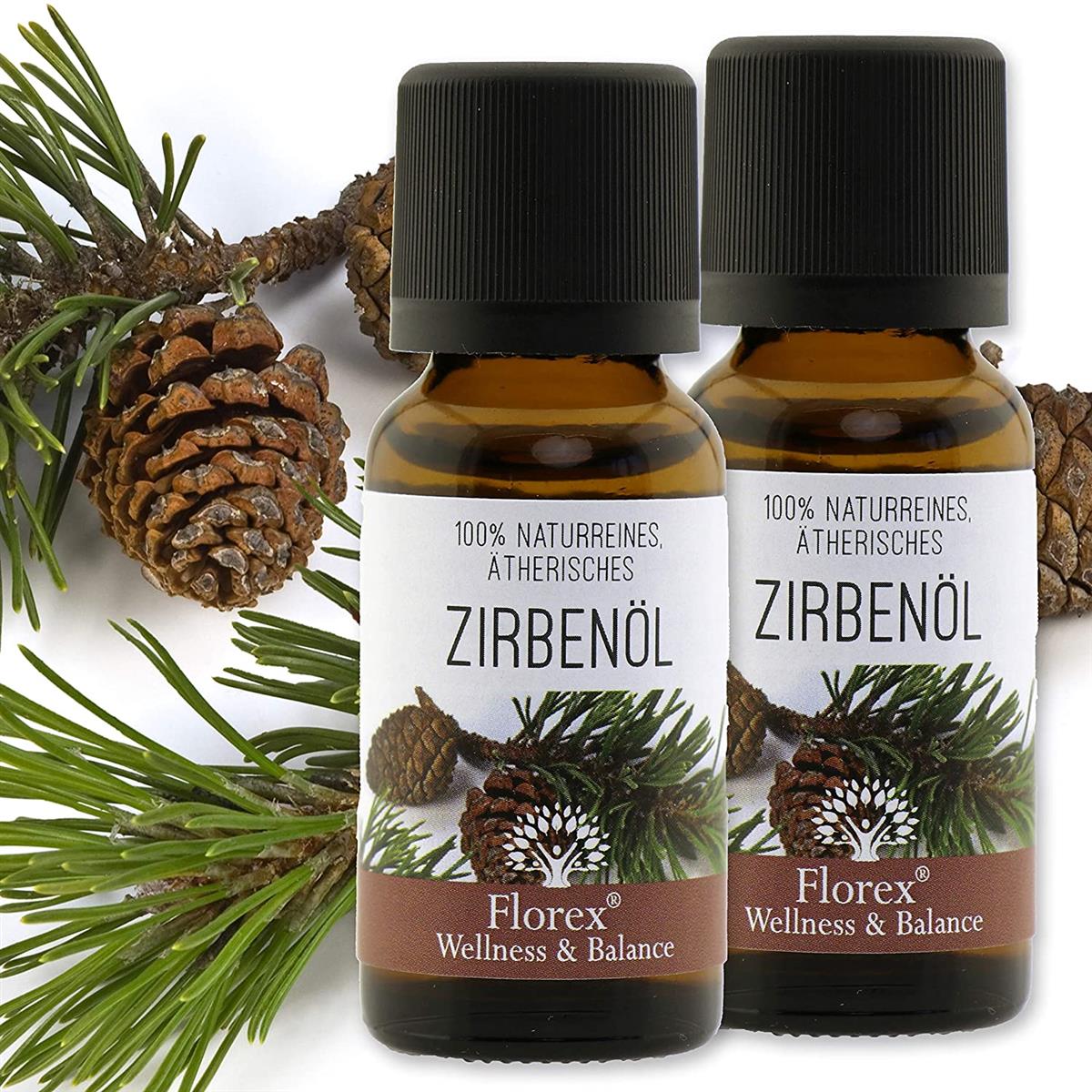 100% naturreines Ätherisches Öl - Zirbenöl, 2x20ml 9652ZB-20