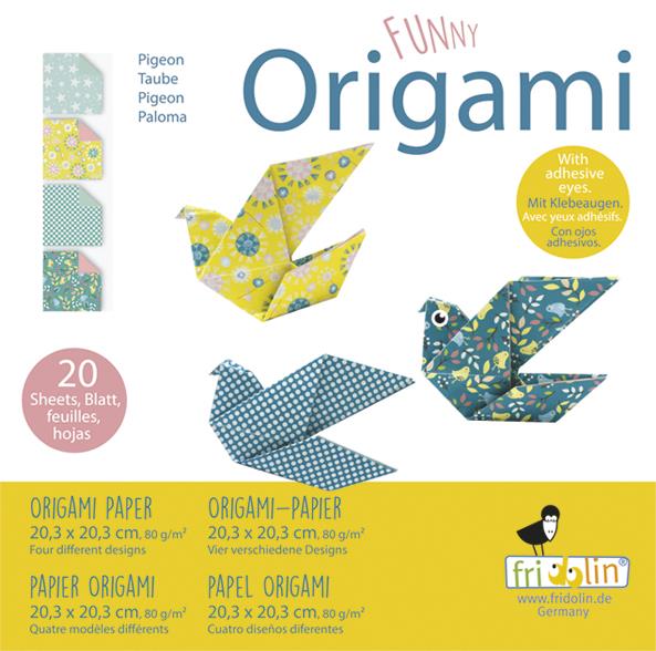Fridolin Funny Origami, Tauben, 20 Blätter, 20 cm x 20 cm 11337