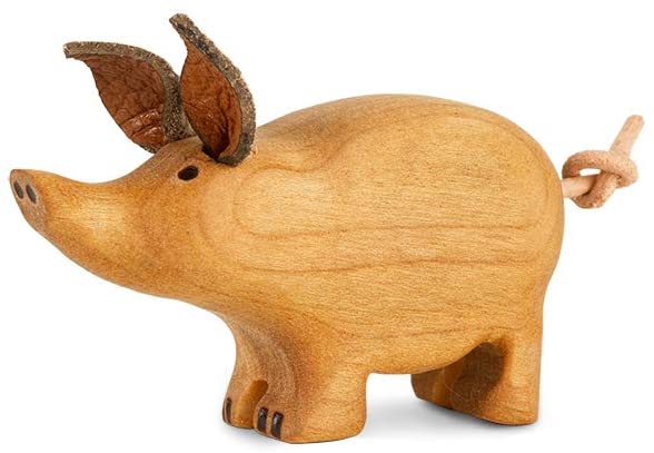 Glücksschweinchen Gundula, stehend L 5,5 cm Laubholz (geölt) Art:5079-1