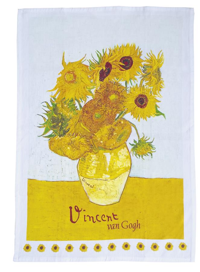 Geschirrtuch, Klimt, Sonnenblumen, 45 cm x 65 cm