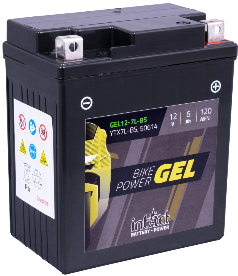 Intact Bike-Power GEL 12V 6Ah YTX7L-BS 50614 Gel12-7L-BS YTX7L-BS; WP7L-B; S712B