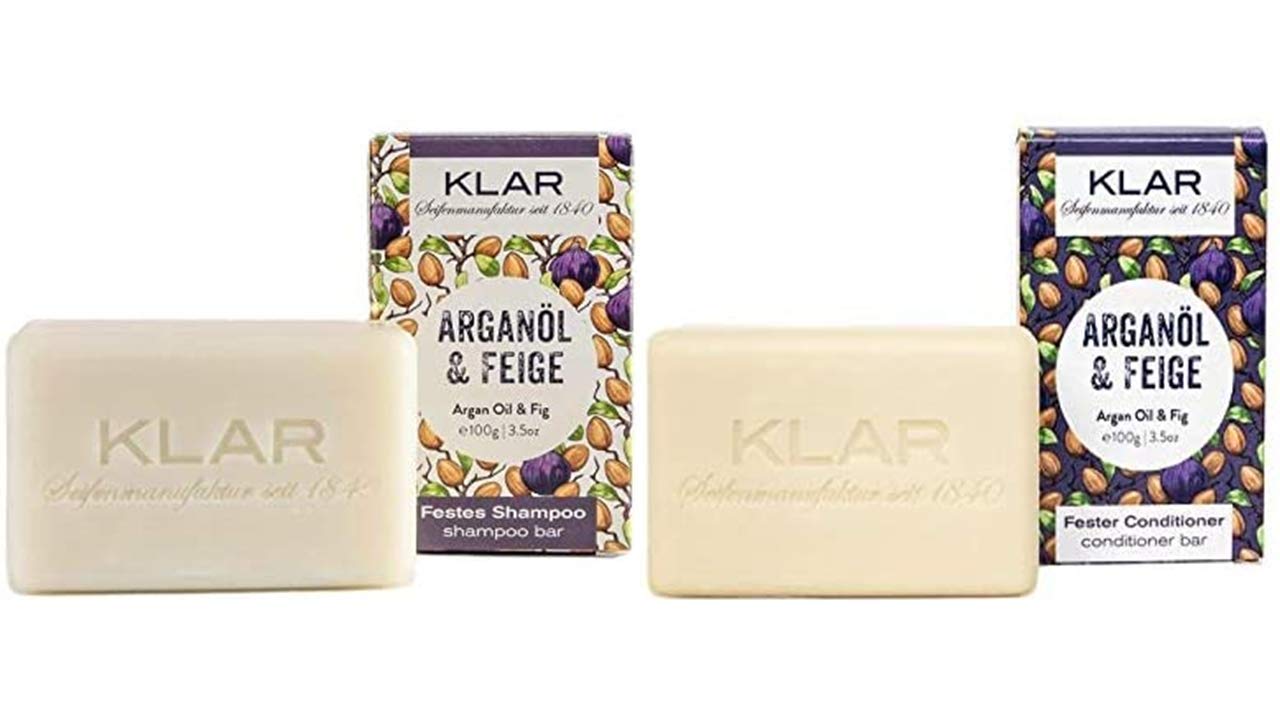 Klar's - Bar Shampoo - Arganöl & Feige - festes Shampoo - für trockenes Haar (Shampoo & Conditioner)