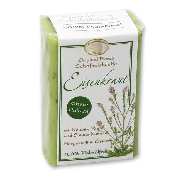 Florex Palmölfreie Schafmilchseife Eisenkraut - Frisch-Zitronig 100g - Florex Schafmilchseife - 100% Palmölfrei Florex Palmölfreie Schafmilchseife Eisenkraut - Frisch-Zitronig 100g - Florex Schafmilchseife - 100% Palmölfrei