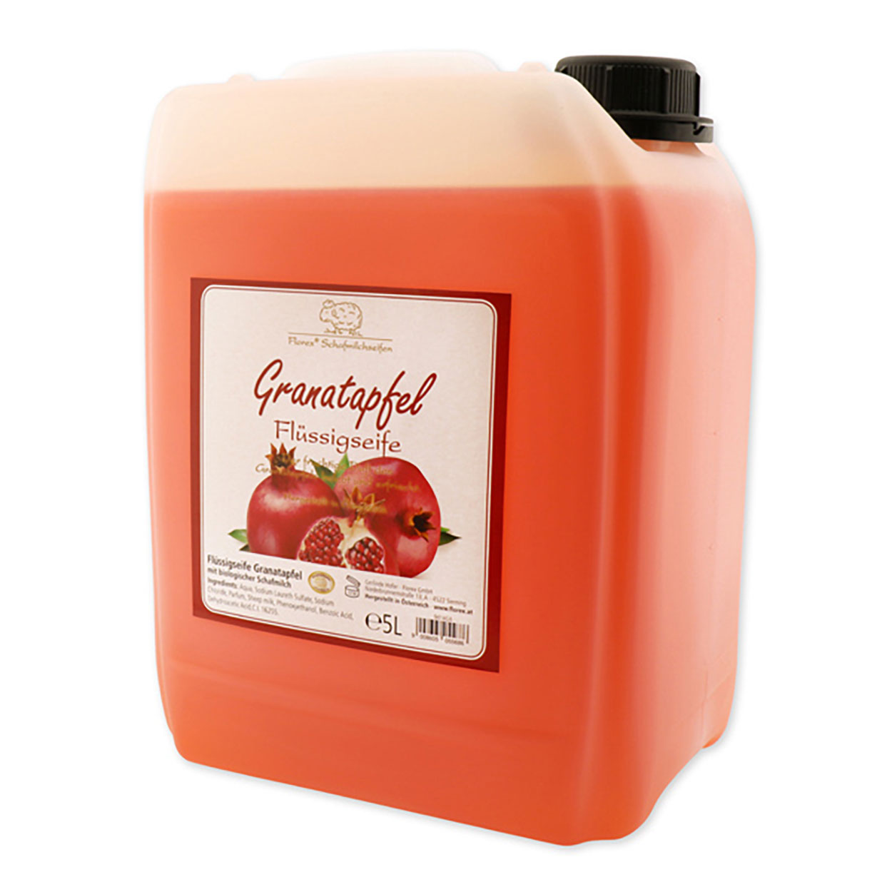 Flüssigseife mit Schafmilch Nachfüller 5L im Kanister, Granatapfel 5000ml 9414GA