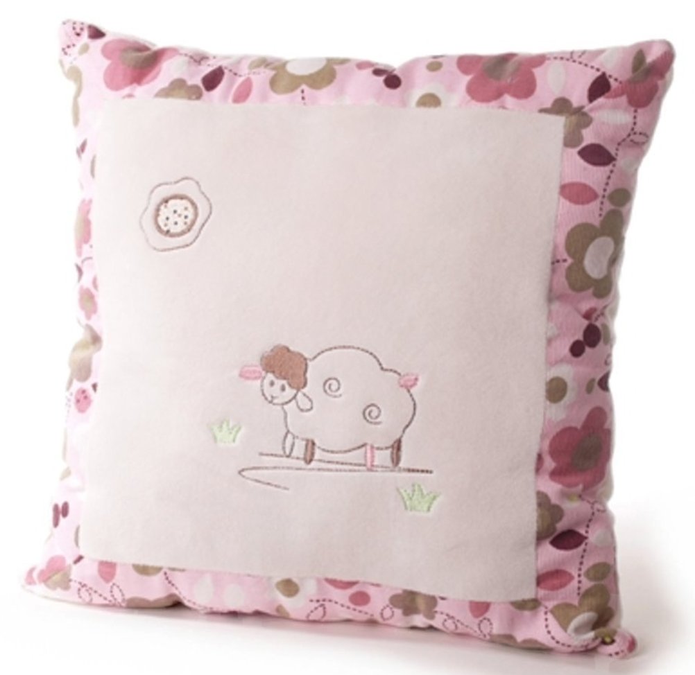 Inwolino 7969 - Schmusekissen Schaf Sweety, creme/rosa, 35 x 35 cm, Kuschelkissen
