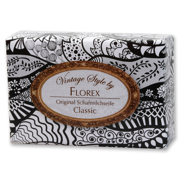 Florex Schafmilchseife eckig 150g "Vintage-Motiv 117" Classic 8255V117 Waschstück