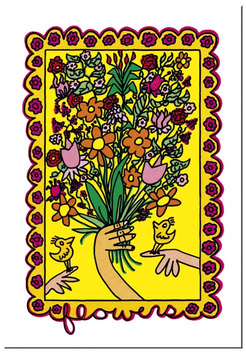 Fridolin Doppelkarte, James Rizzi, Flowers, inkl. Umschlag Nr. 60211