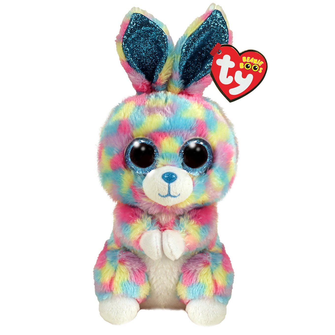 TY 36568 Beanie Boo's Niedliches buntes Kaninchen 15cm Mehrfarbig
