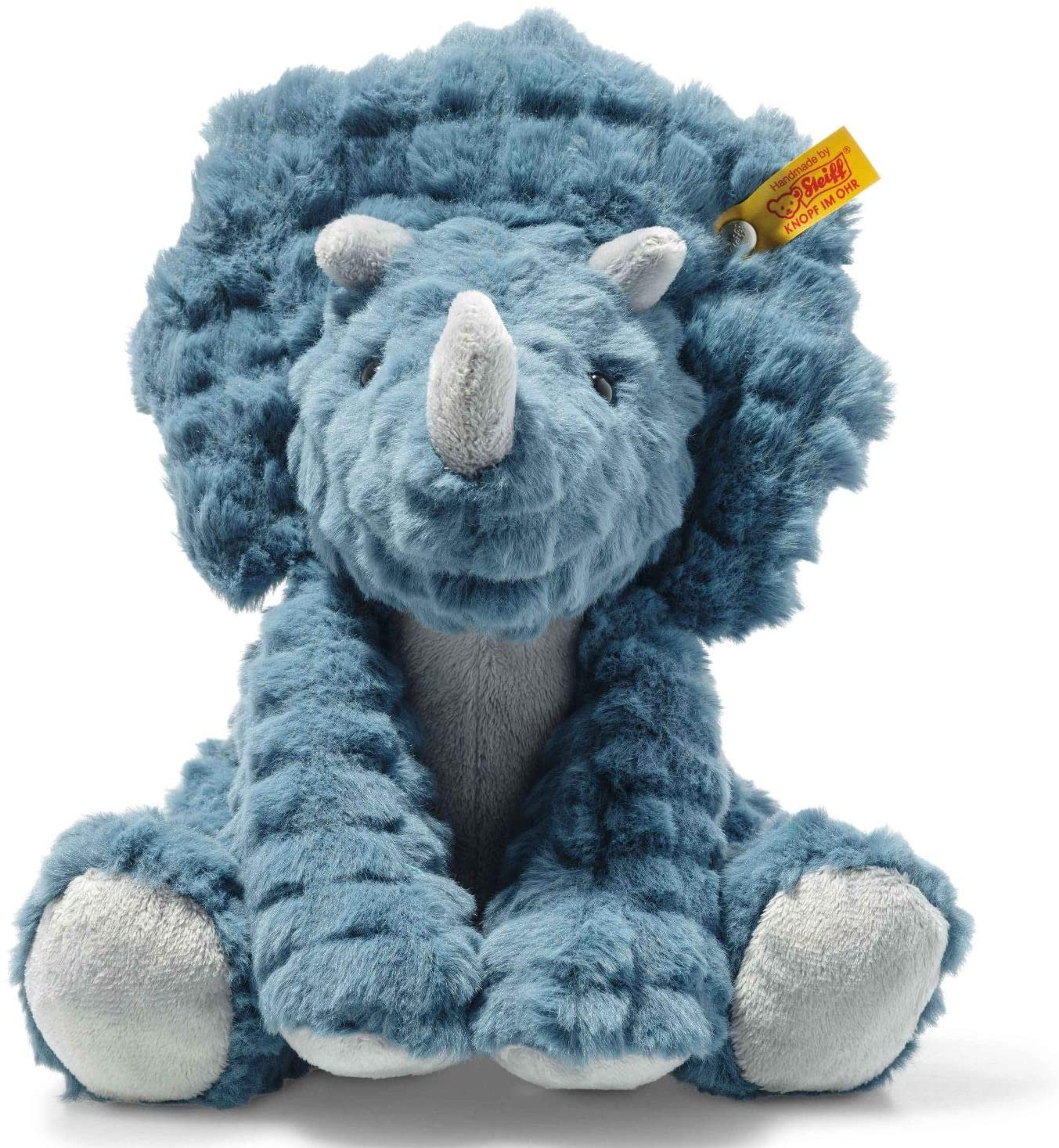 Steiff Raudi Drachenjunge - 17 cm - Kuscheltier für Kinder - Plüsch Drache stehend - weich & waschbar - grün / orange (015076)