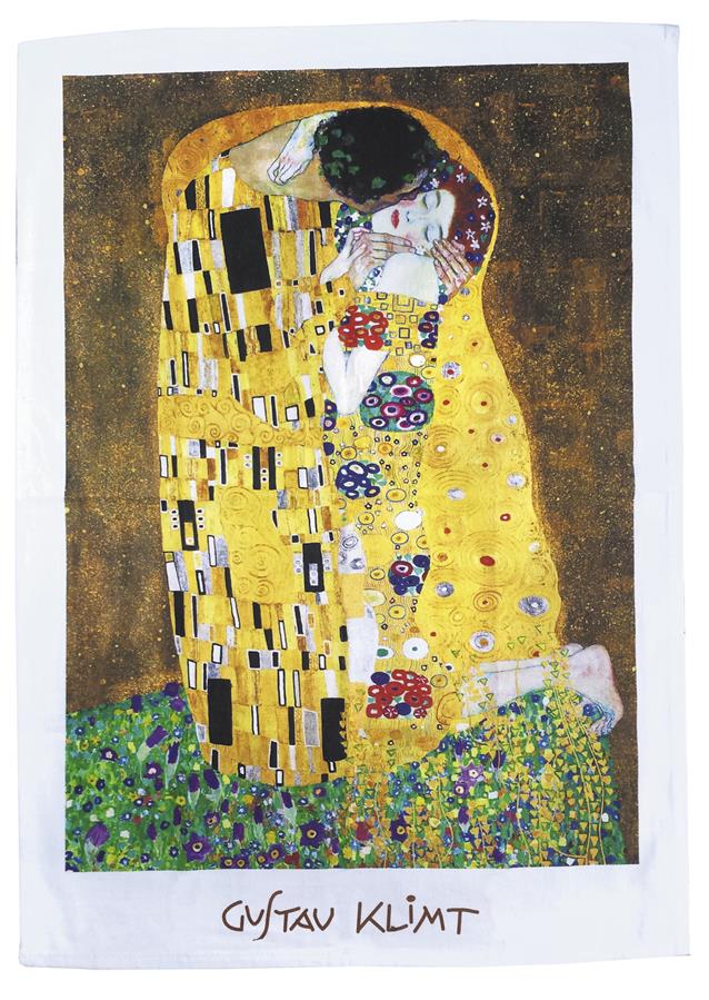 Geschirrtuch, Klimt, Kuss, 45 cm x 65 cm