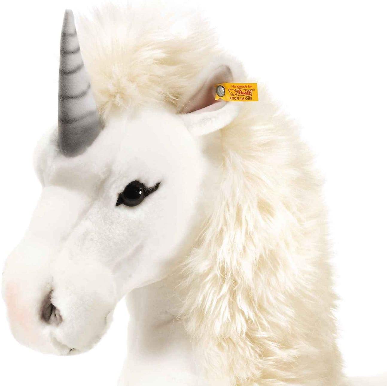 Steiff Starly Schlenker Einhorn - 70 cm - Plüscheinhorn liegend - Kuscheltier für Kinder - weich & abwaschbar - weiß (015090)