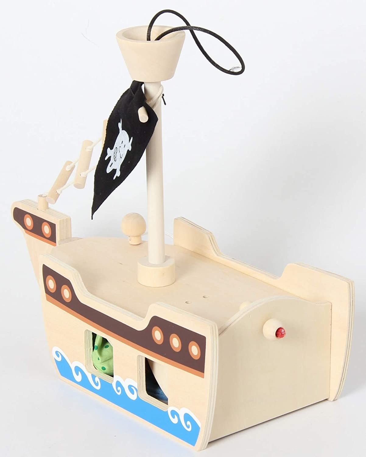 Inware 22740 - Piraten Schiff, 10-teilig, Holz, Spielset