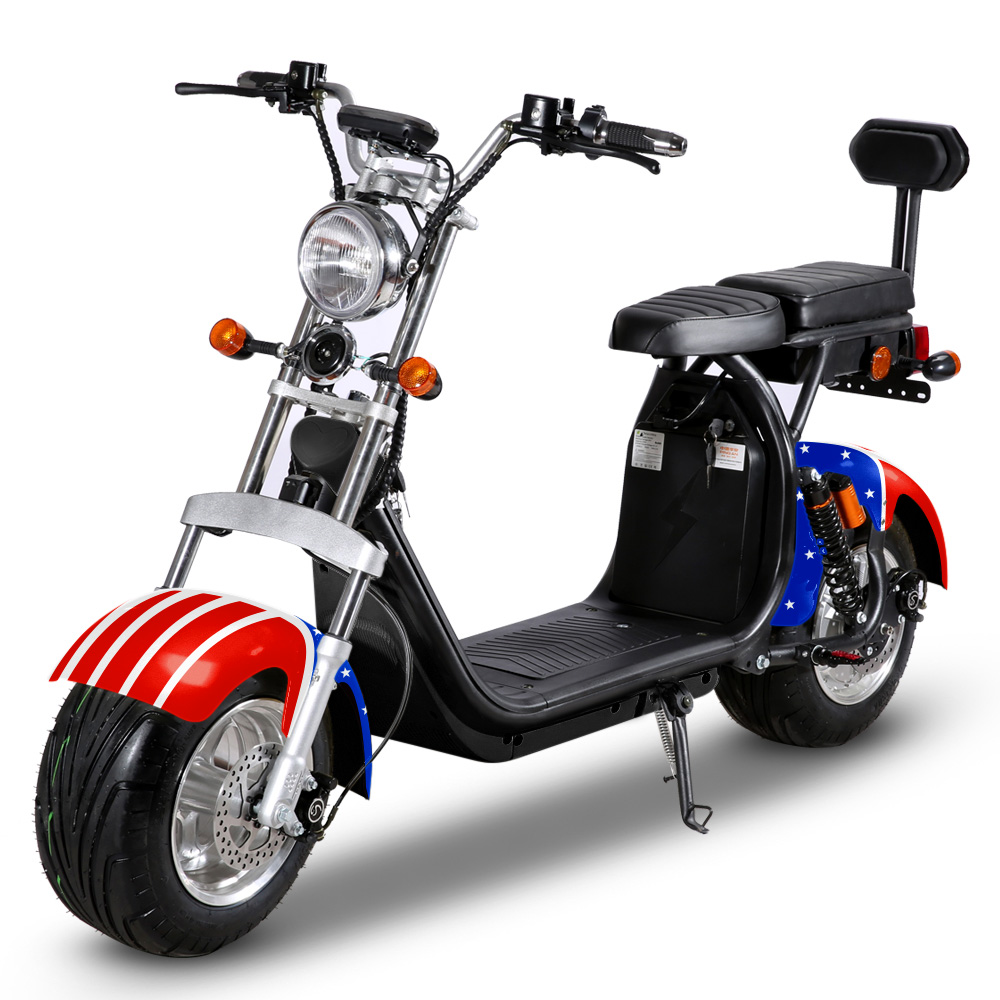 2*60V20Ah RocknBikes CP1.6 Alu-Felgen Motorroller 45km/h Elektroscooter US-Flag Captain-America 2*60V20Ah Akkus's Teilzerlegt im Karton