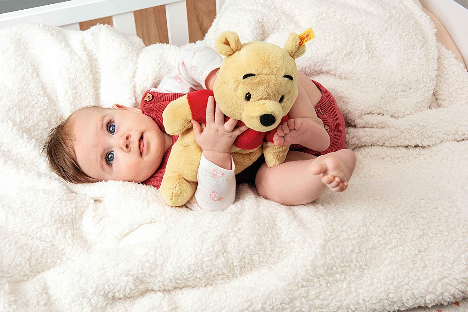 Steiff Winnie Puuh Soft Cuddly Friends Disney Originals Puuh-29 cm-Kuscheltier für Kinder-weich & kuschelig-waschbar-blond 024528