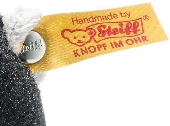 Steiff 069116 Original Plüschtier Bongy Gorilla, Soft Cuddly Friends Kuscheltier ca. 30 cm, Markenplüsch mit Knopf im Ohr, Schmusefreund für Babys von Geburt an, schwarz-hellgrau