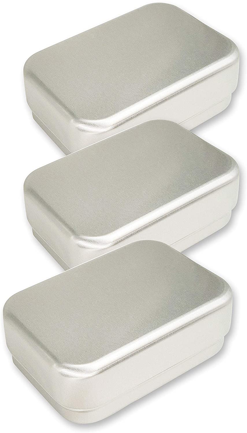 Florex 3er Set Aluminium Seifendose inkl. Abtropfschale 3-teilig 1684