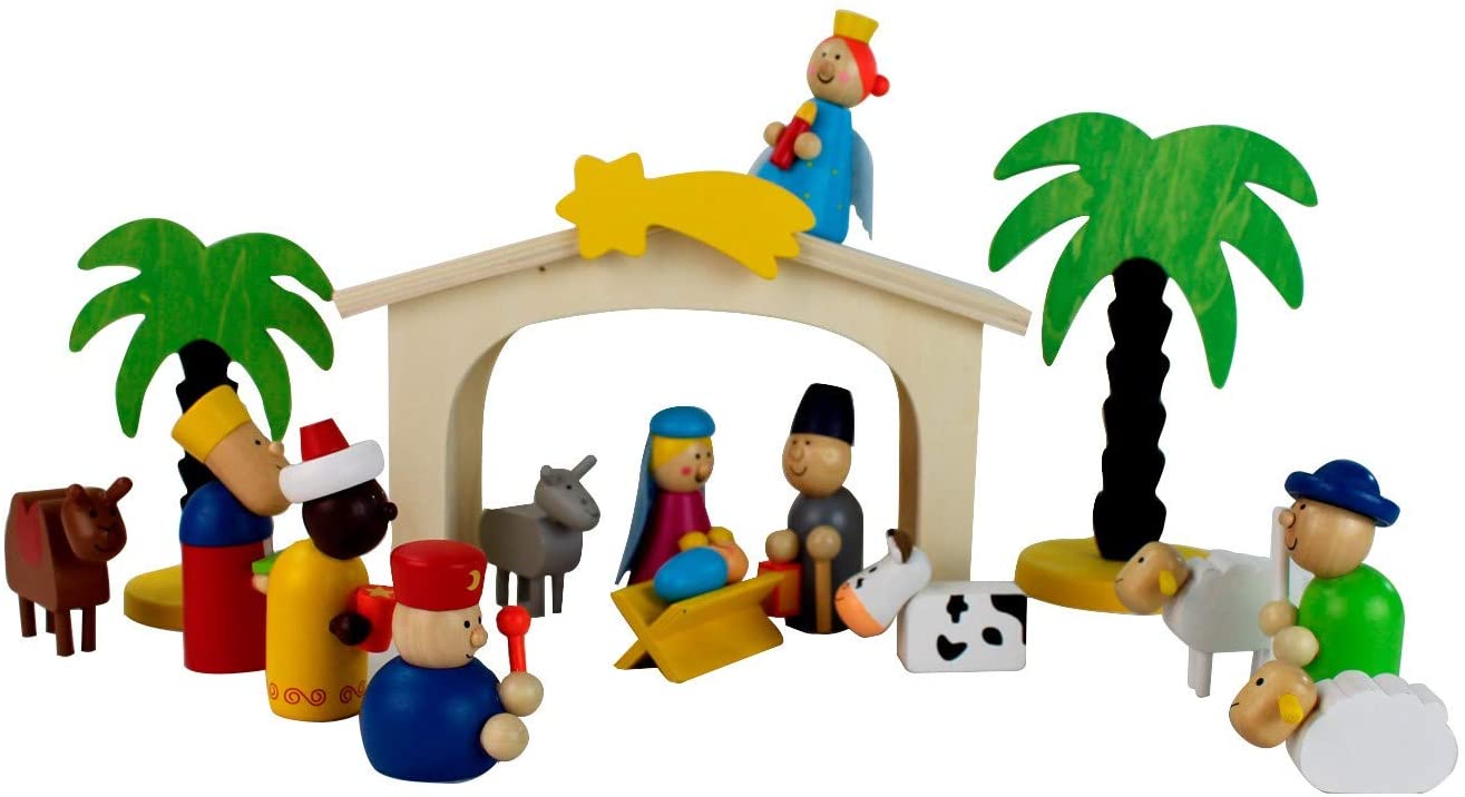 Inware 22094 - Weihnachtskrippe aus Holz In Geschenkverpackung 16 Teile Inware 22094 - Weihnachtskrippe aus Holz In Geschenkverpackung 16 Teile